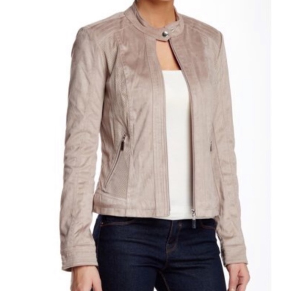 Sebby Collection Tan Moto Jacket
